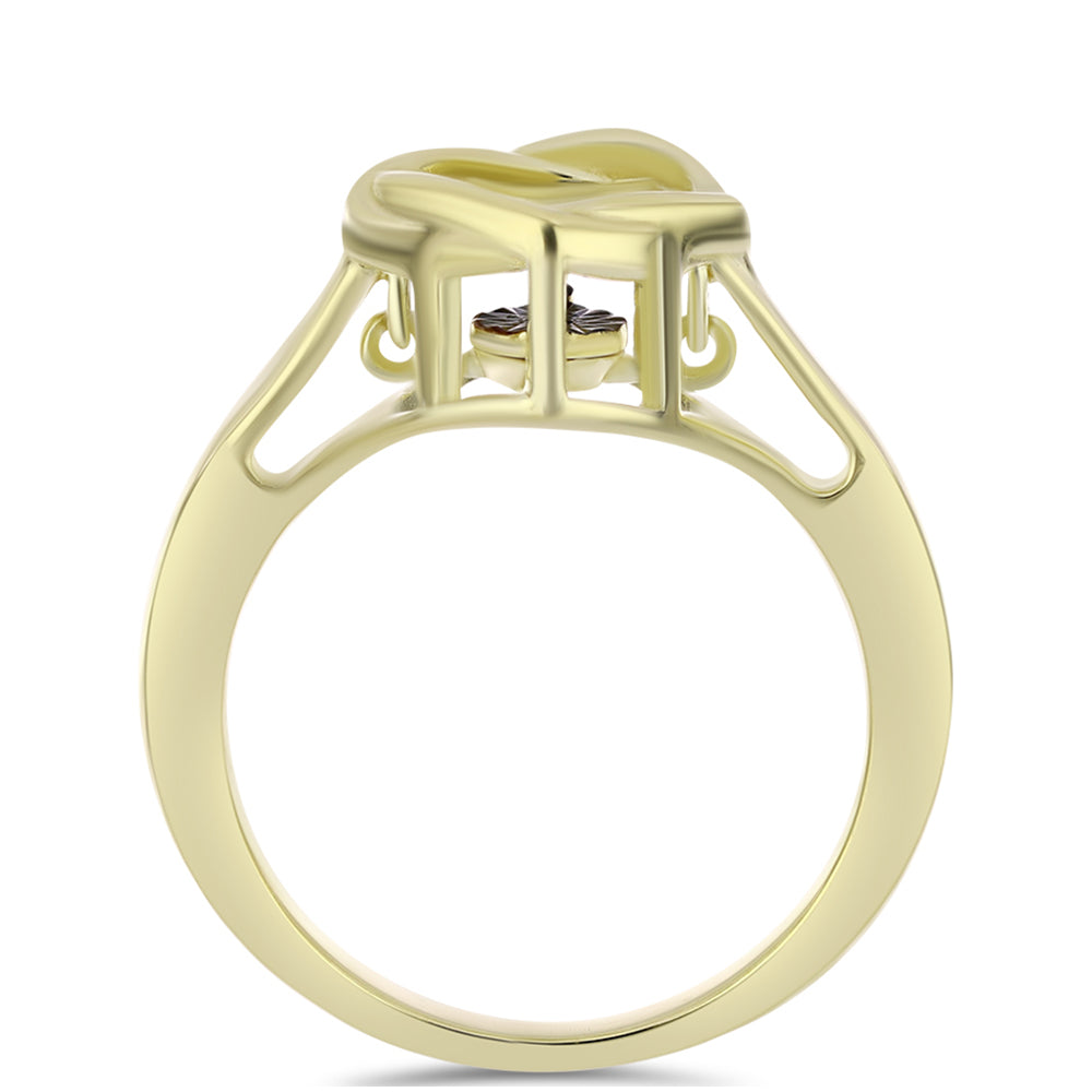 Goldplattierter Silberring mit blauem tanzendem Diamanten 2 