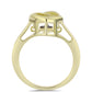 Goldplattierter Silberring mit blauem tanzendem Diamanten