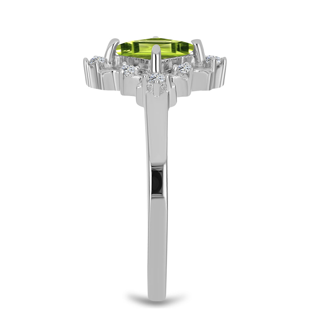 Silberring mit Peridot aus Changbai und weißem Topas 4 