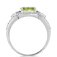 Silberring mit Peridot aus Changbai und weißem Topas