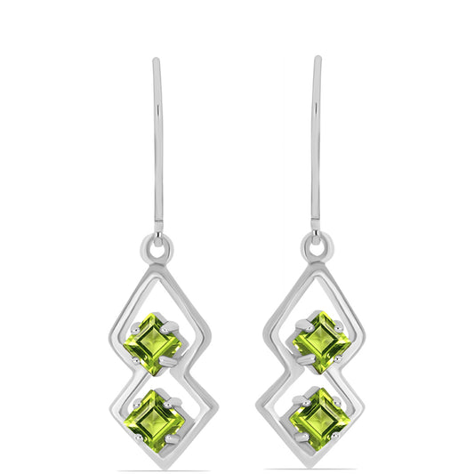 Silberohrringe mit Peridot aus Changbai