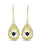 Goldplattierte Silberohrringe mit blauem tanzendem Diamanten