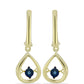 Goldplattierte Silberohrringe mit blauem tanzendem Diamanten