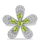 Silberring mit Peridot aus Changbai und weißem Topas