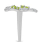 Silberring mit Peridot aus Changbai und weißem Topas