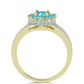 Goldplattierter Silberring mit Paraiba Quarz und weißem Topas