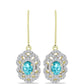 Goldplattierte Silberohrringe mit Paraiba Quarz und weißem Topas