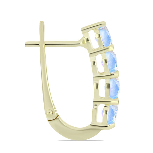 Goldplattierte Silberohrringe mit Regenbogenmondstein