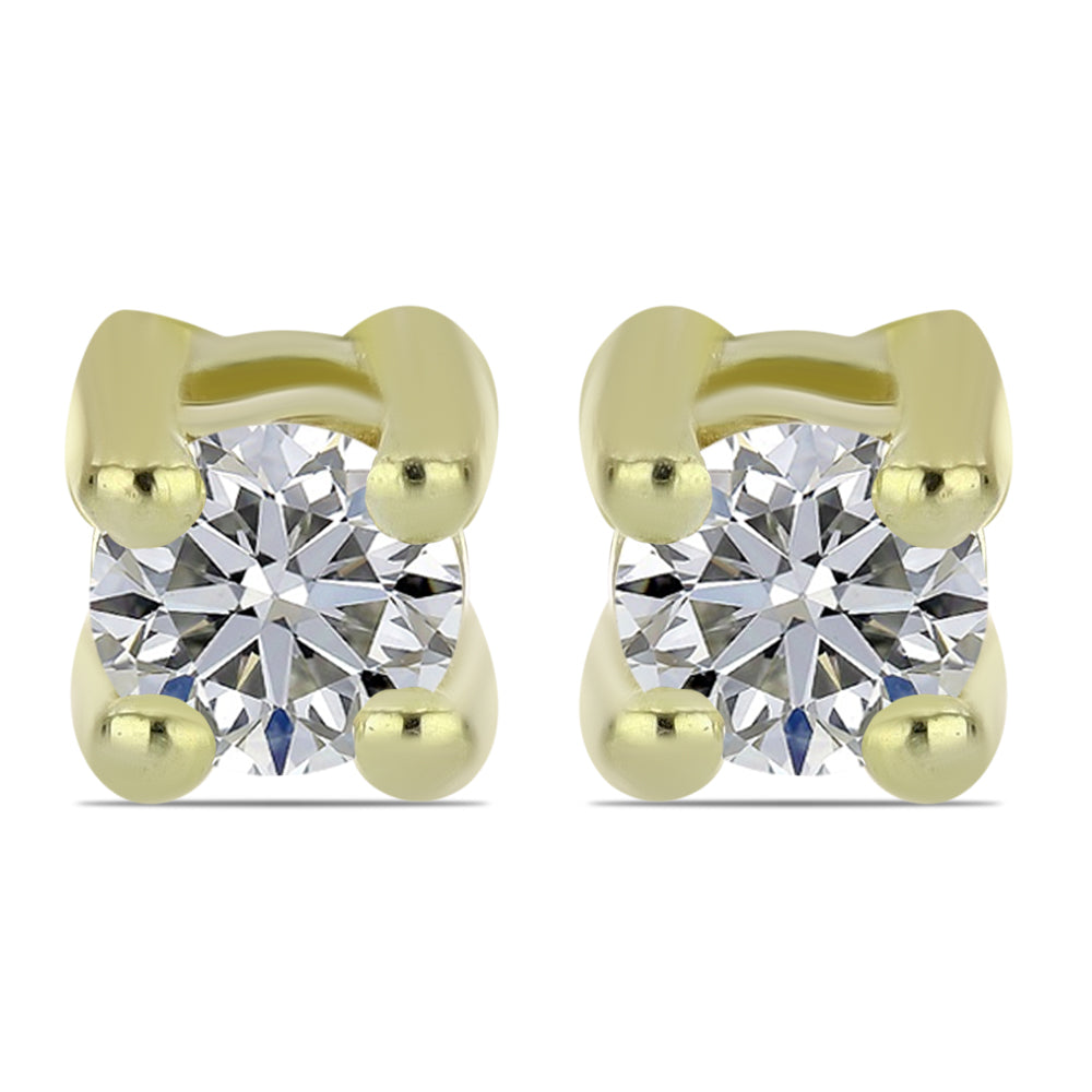 Goldplattierte Silberohrringe mit zertifiziertem laborgezüchteten Diamanten 1 