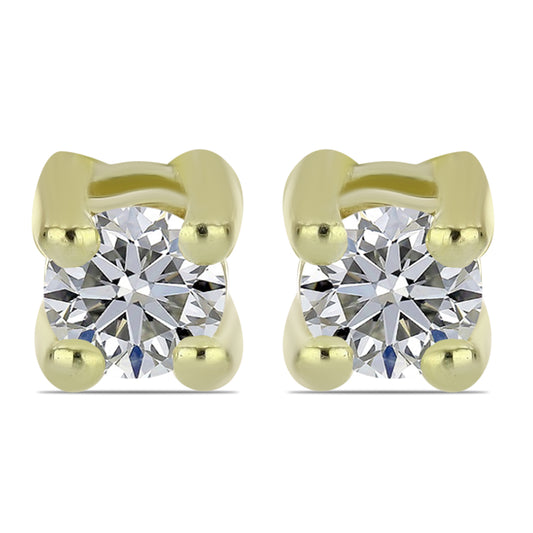 Goldplattierte Silberohrringe mit zertifiziertem laborgezüchteten Diamanten