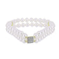 Goldplattiertes Silberarmband mit weißer Süßwasserperle und weißem Topas