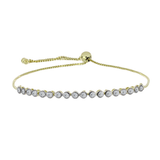 Goldplattiertes Silberarmband mit zertifiziertem laborgezüchteten Diamanten