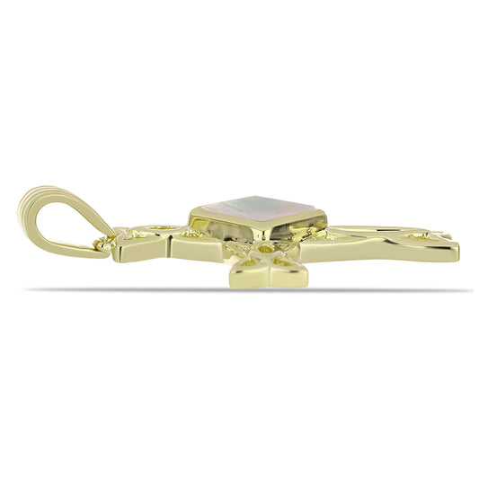 Goldplattierter Silberanhänger mit Perlmutt