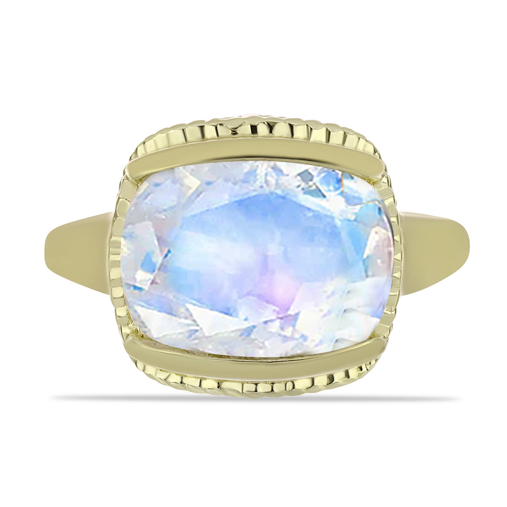 Goldplattierter Silberring mit Regenbogenmondstein 1 