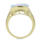 Goldplattierter Silberring mit Regenbogenmondstein