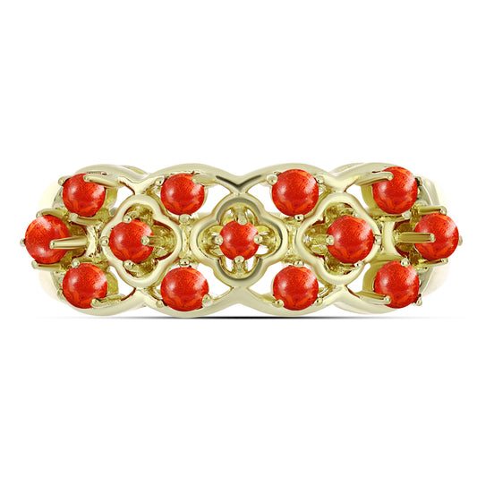Goldplattierter Silberring mit roter Schwammkoralle