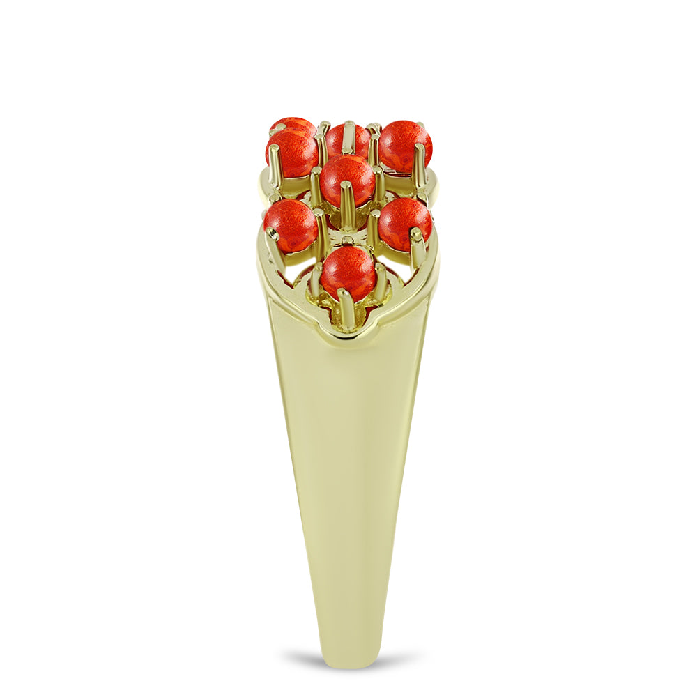 Goldplattierter Silberring mit roter Schwammkoralle 4 