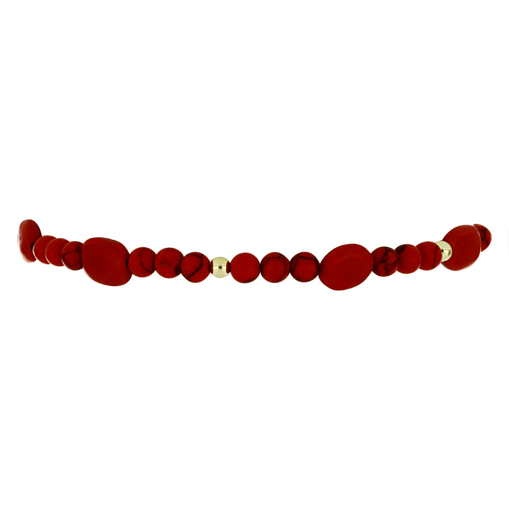 Goldplattiertes Silberarmband mit roter Schwammkoralle 2 