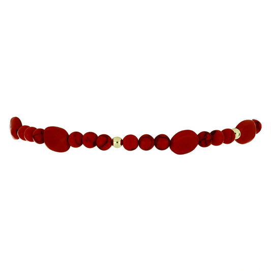 Goldplattiertes Silberarmband mit roter Schwammkoralle