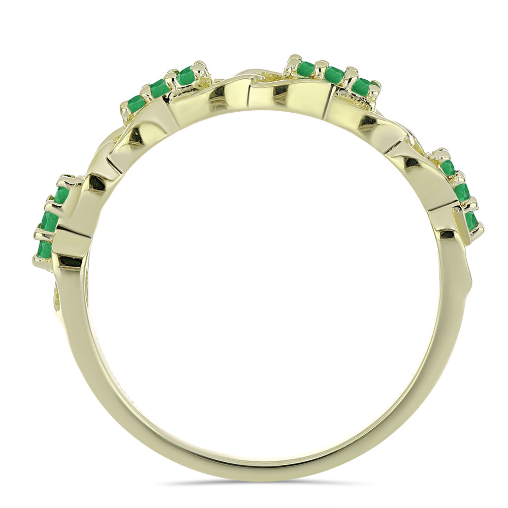 Goldplattierter Silberring mit sambischem Smaragd 2 