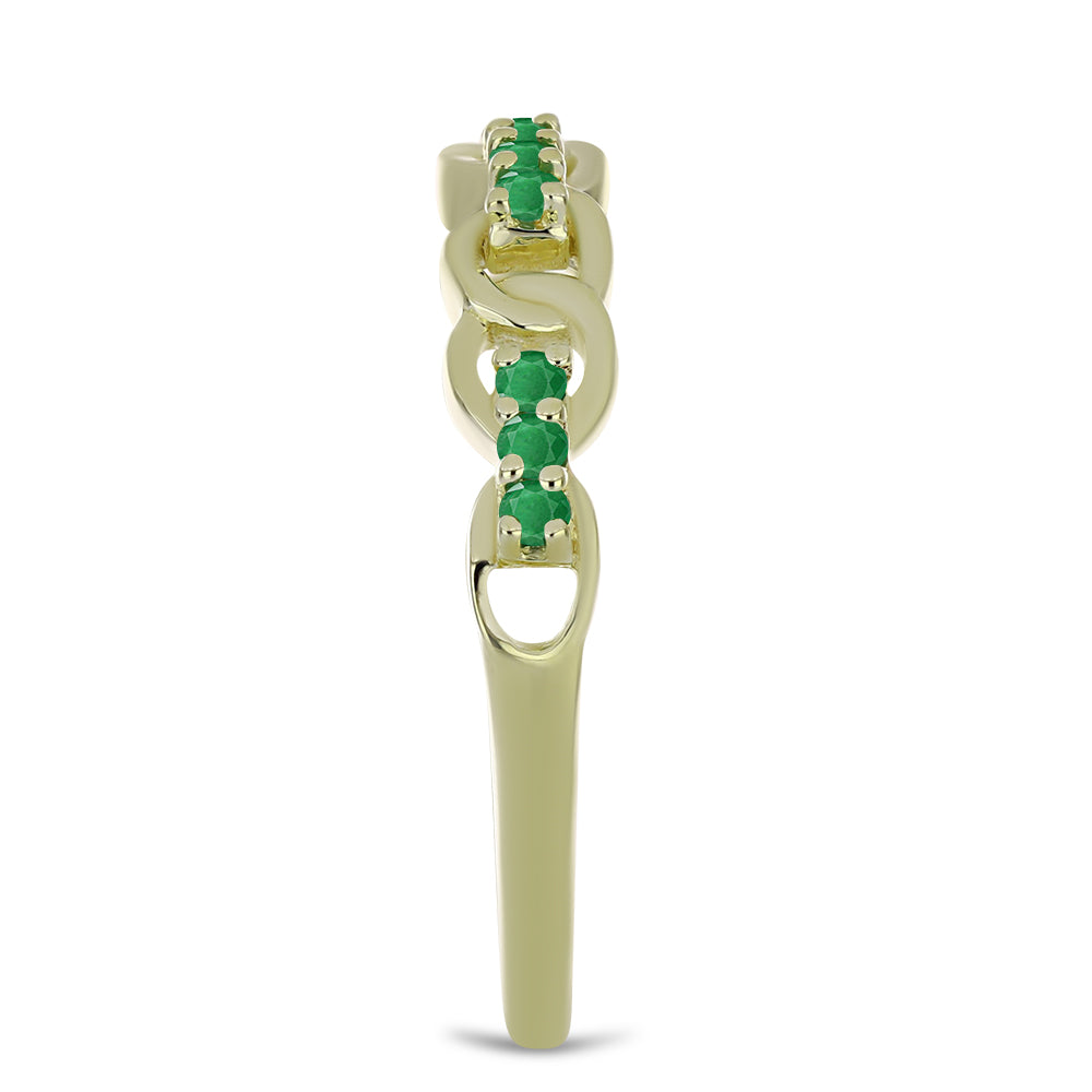 Goldplattierter Silberring mit sambischem Smaragd 4 