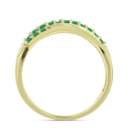 Goldplattierter Silberring mit sambischem Smaragd