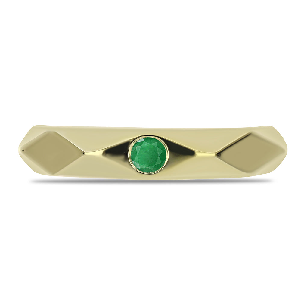 Goldplattierter Silberring mit sambischem Smaragd 1 