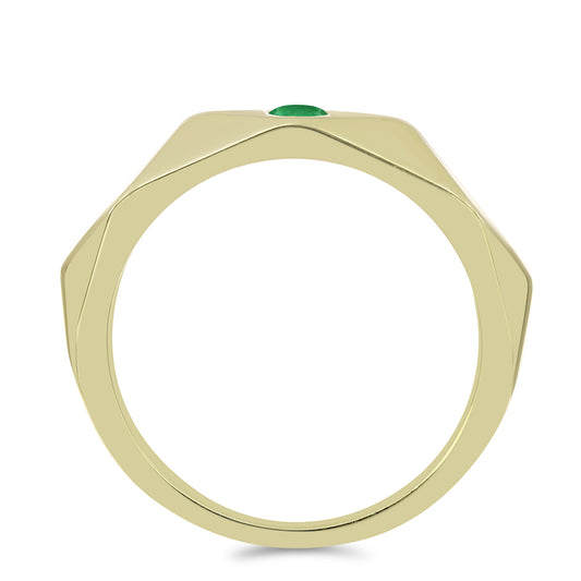 Goldplattierter Silberring mit sambischem Smaragd