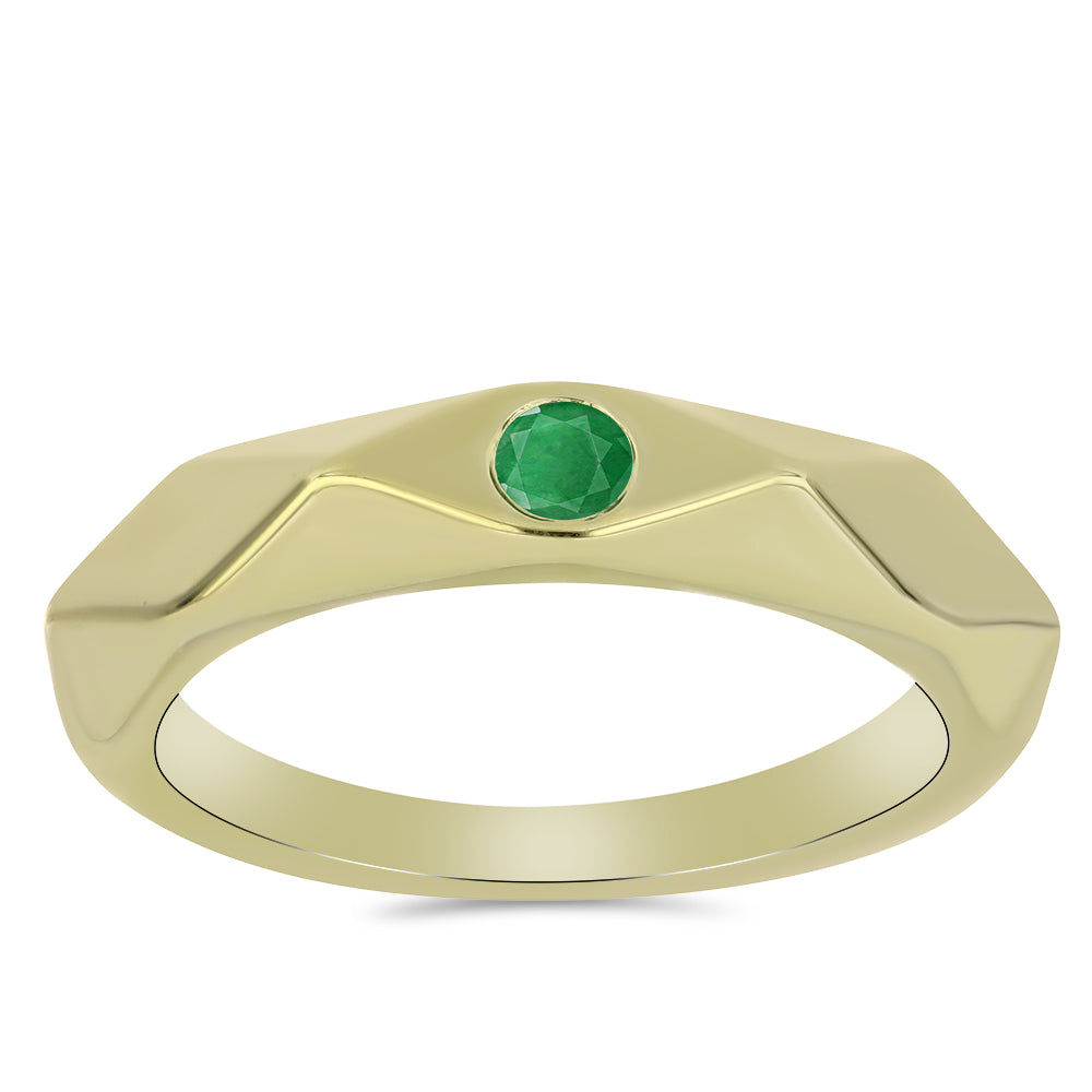 Goldplattierter Silberring mit sambischem Smaragd 3 