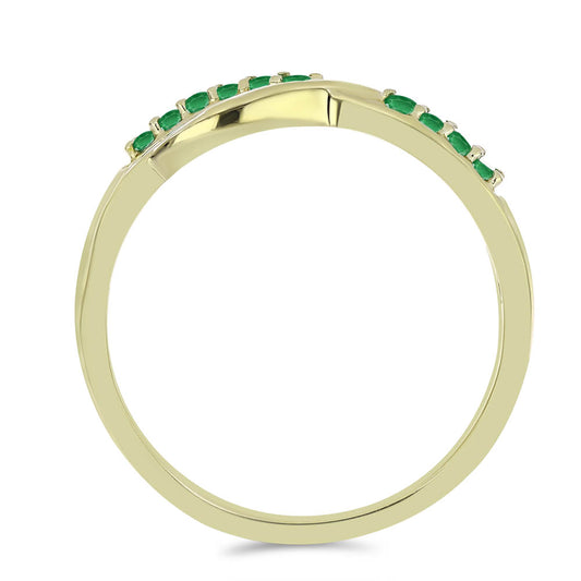 Goldplattierter Silberring mit sambischem Smaragd