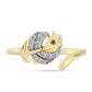 Goldplattierter Silberring mit Cognac-Diamant und weißem Topas