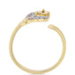 Goldplattierter Silberring mit Cognac-Diamant und weißem Topas