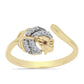 Goldplattierter Silberring mit Cognac-Diamant und weißem Topas