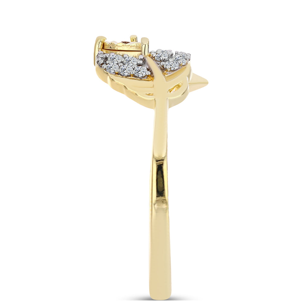 Goldplattierter Silberring mit Cognac-Diamant und weißem Topas 4 