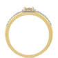Goldplattierter Silberring mit Cognac-Diamant und weißem Topas