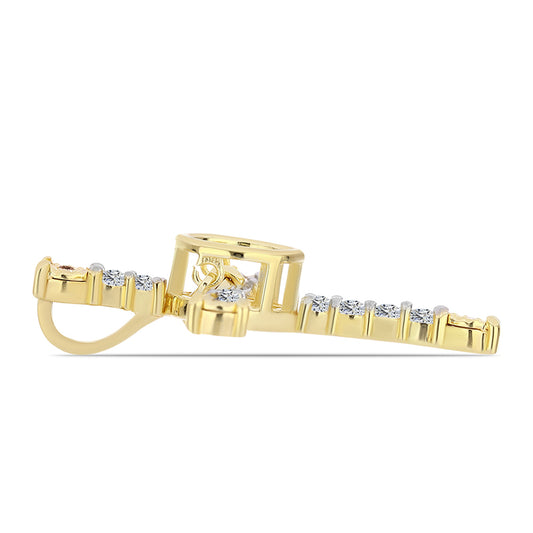 Goldplattierter Silberanhänger mit Cognac-Diamant und weißem Topas