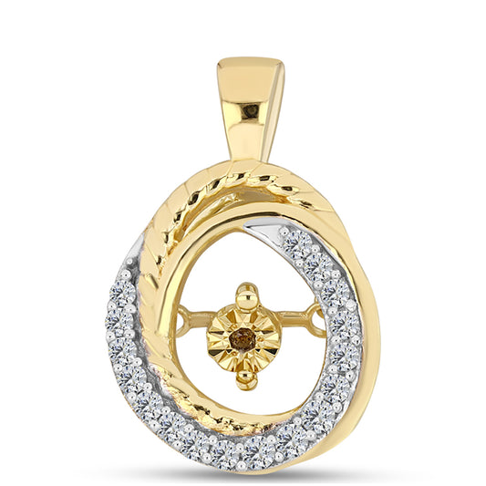 Goldplattierter Silberanhänger mit Cognac-Diamant und weißem Topas