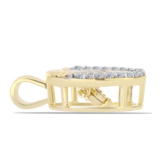 Goldplattierter Silberanhänger mit Cognac-Diamant und weißem Topas