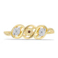 Goldplattierter Silberring mit Cognac-Diamant und weißem Topas