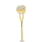 Goldplattierter Silberring mit Cognac-Diamant und weißem Topas