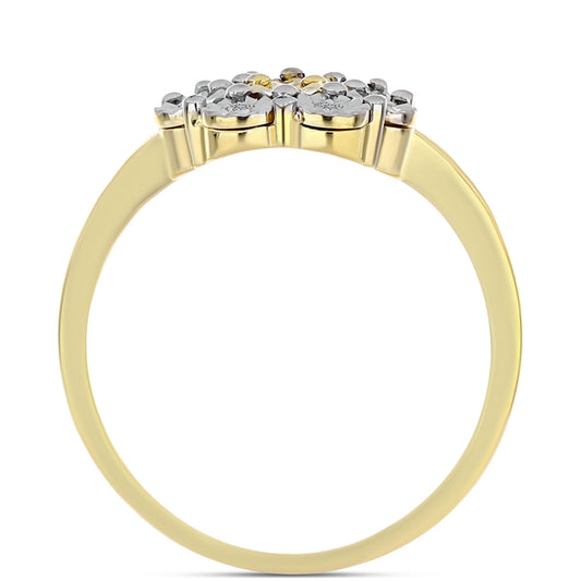 Goldplattierter Silberring mit Cognac-Diamant und weißem Topas