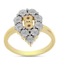 Goldplattierter Silberring mit Cognac-Diamant und weißem Topas
