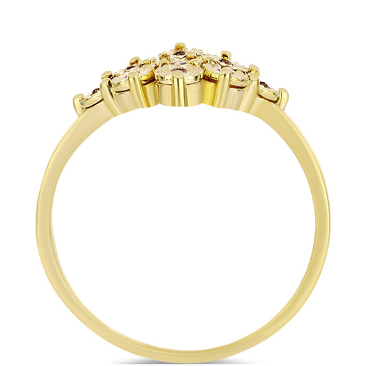 Goldplattierter Silberring mit Cognac-Diamant