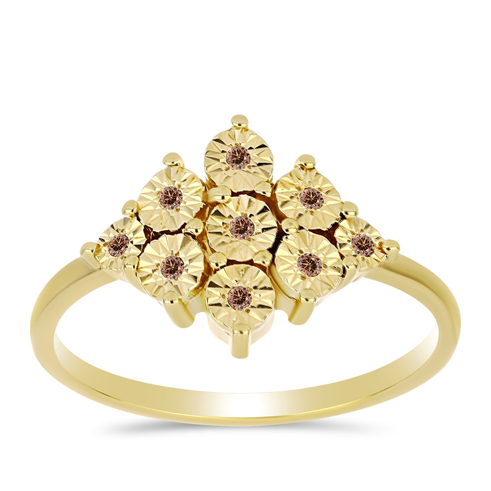 Goldplattierter Silberring mit Cognac-Diamant 3 
