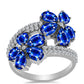 Silberring mit australischem blauem Saphir und weißem Topas