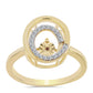 Goldplattierter Silberring mit Cognac-Diamant und weißem Topas