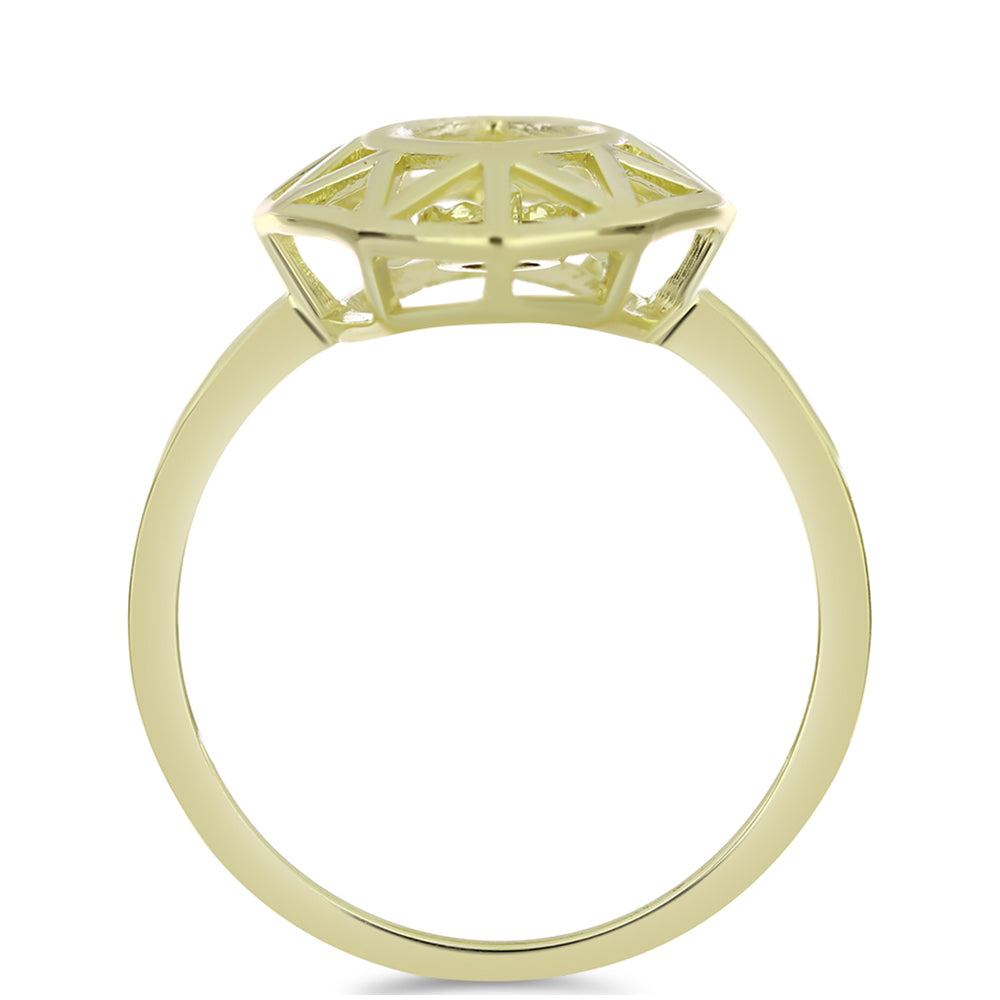Goldplattierter Silberring mit Cognac-Diamant 2 