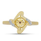 Goldplattierter Silberring mit Cognac-Diamant und weißem Topas