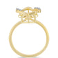 Goldplattierter Silberring mit Cognac-Diamant und weißem Topas