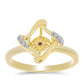 Goldplattierter Silberring mit Cognac-Diamant und weißem Topas